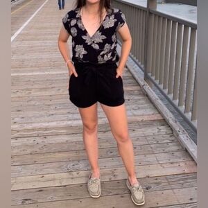 Roxy Black Floral Crop Top